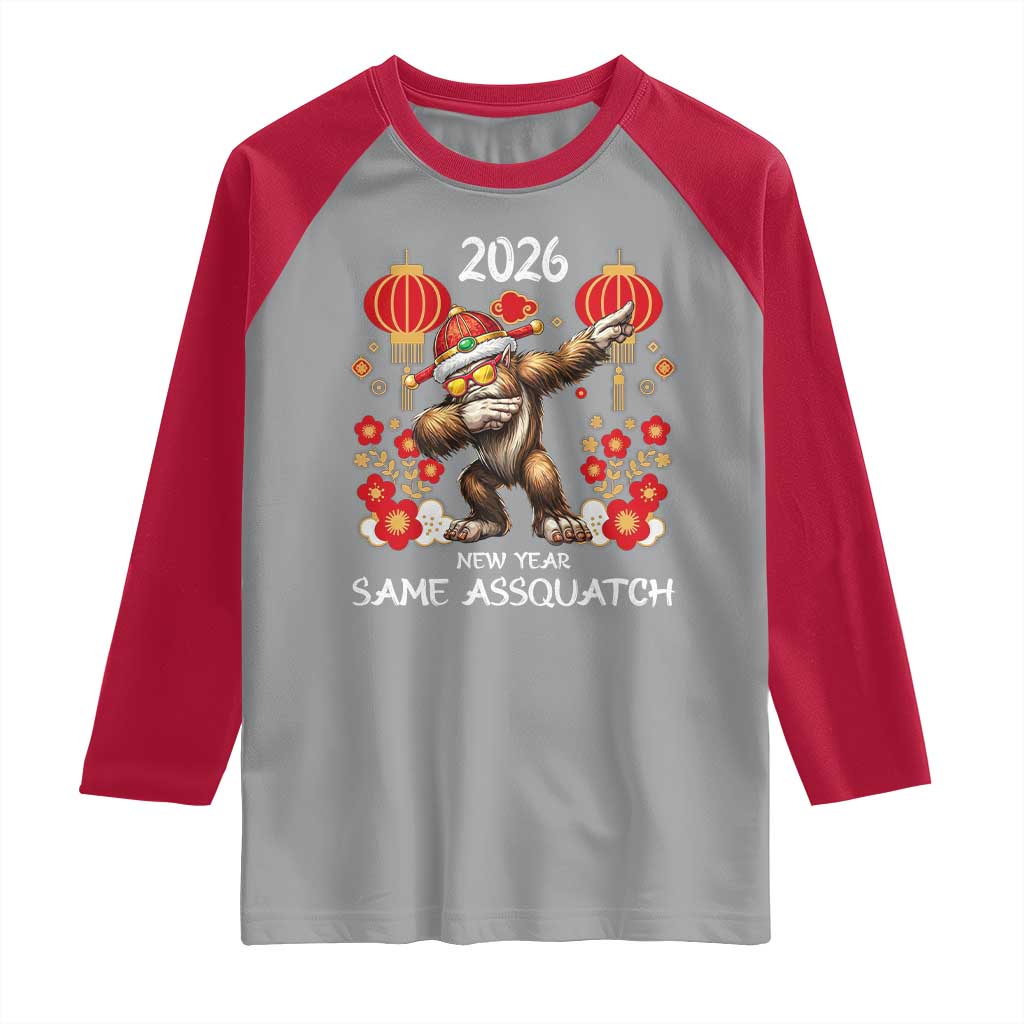 Bigfoot Lunar New Year Raglan Shirt Funny Same Assquatch - Wonder Print Shop