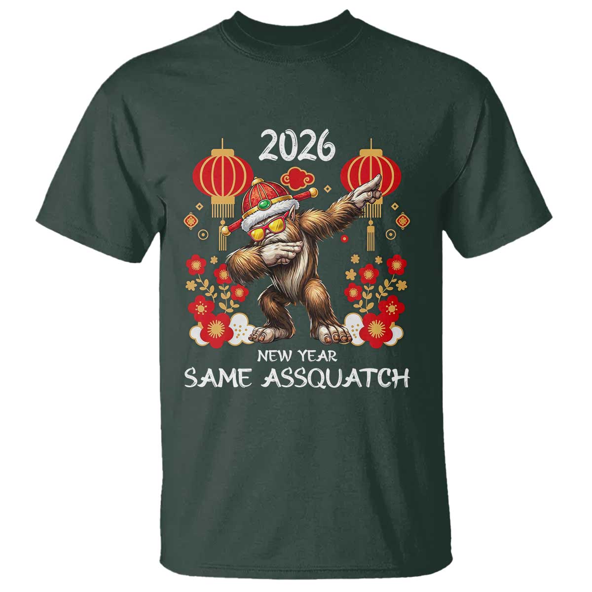 Bigfoot Lunar New Year T Shirt Funny Same Assquatch - Wonder Print Shop