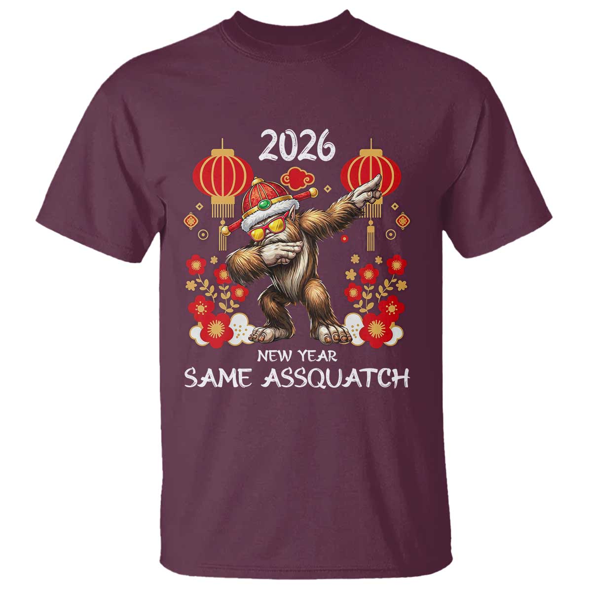 Bigfoot Lunar New Year T Shirt Funny Same Assquatch - Wonder Print Shop