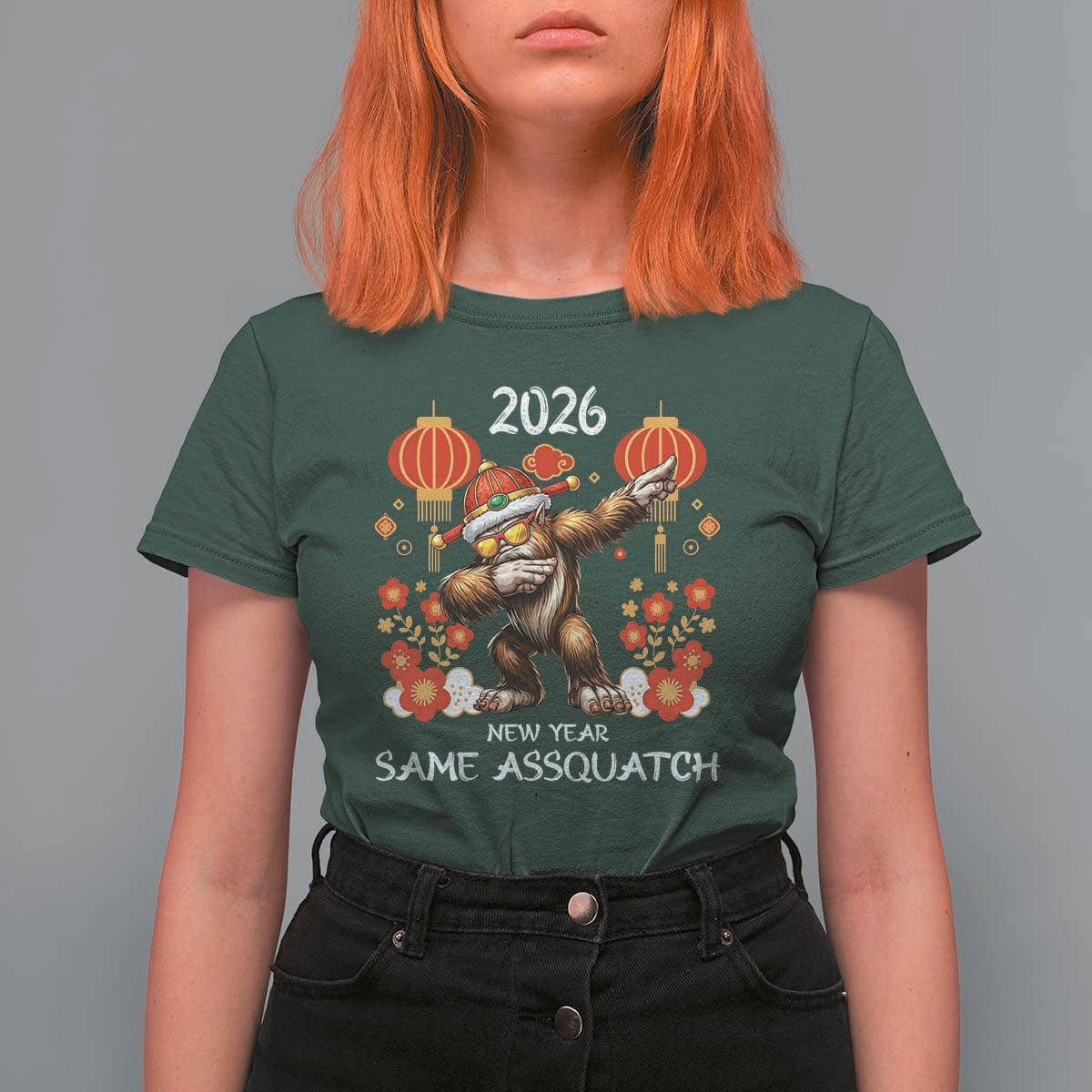Bigfoot Lunar New Year T Shirt For Women Funny Same Assquatch - Wonder Print Shop