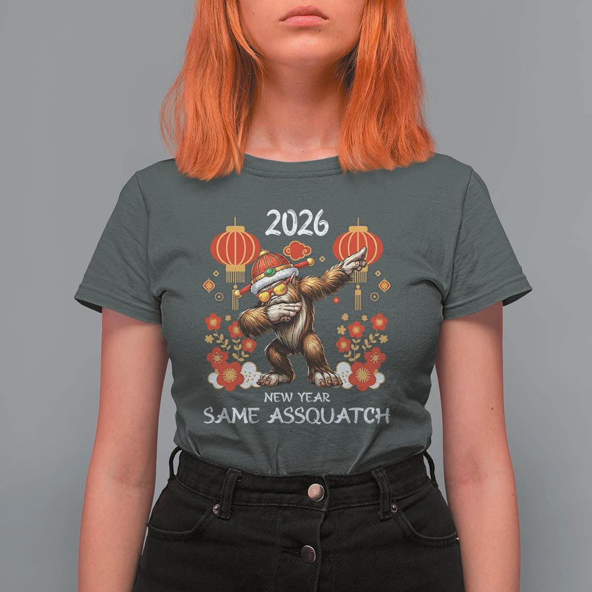 Bigfoot Lunar New Year T Shirt For Women Funny Same Assquatch - Wonder Print Shop