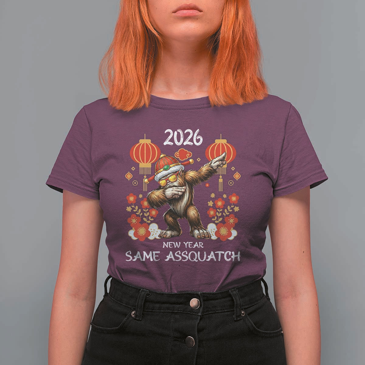 Bigfoot Lunar New Year T Shirt For Women Funny Same Assquatch - Wonder Print Shop