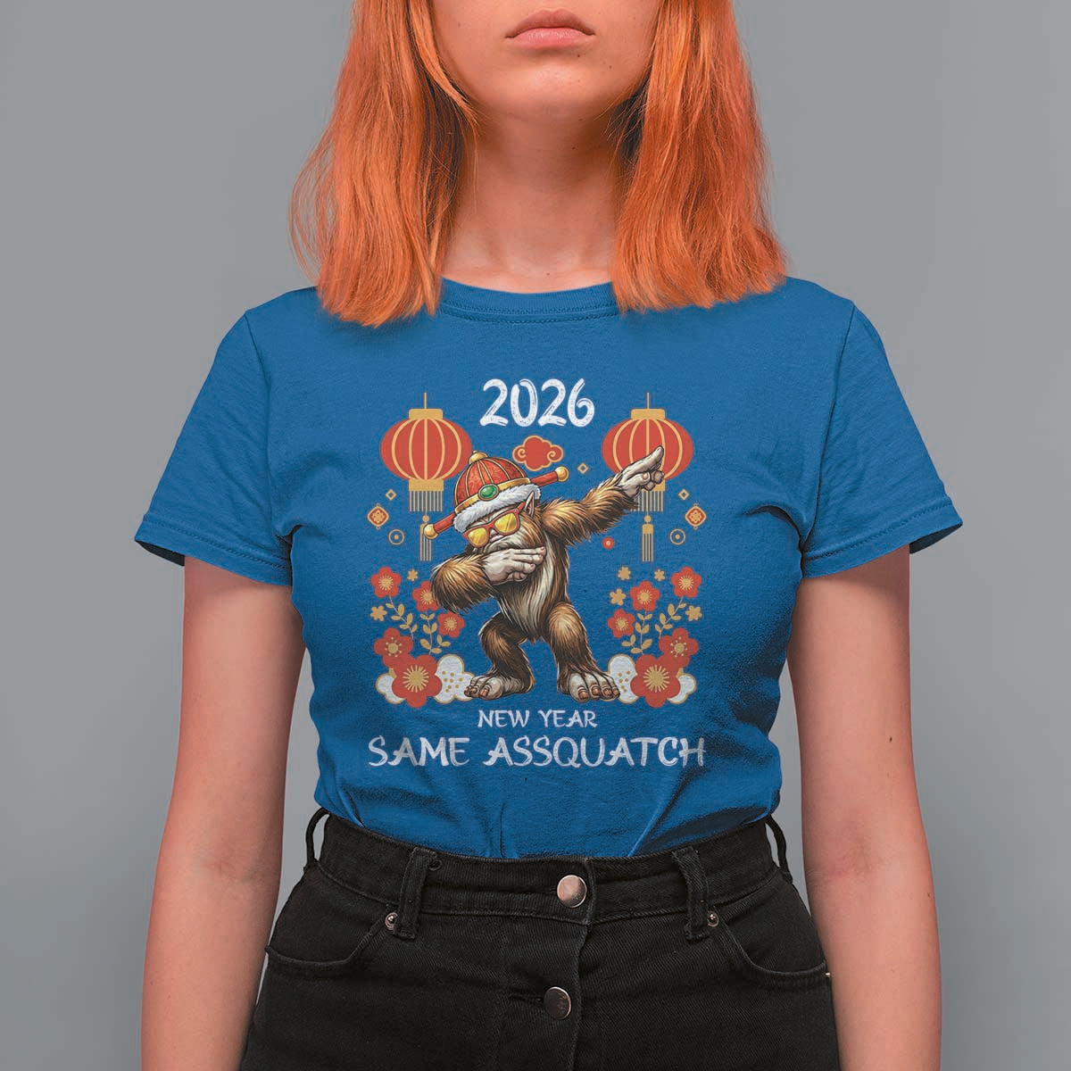 Bigfoot Lunar New Year T Shirt For Women Funny Same Assquatch - Wonder Print Shop
