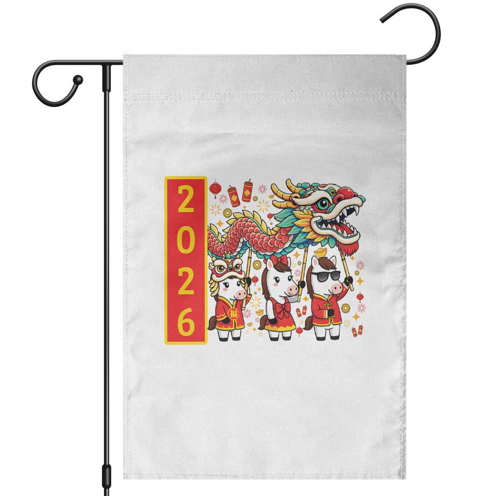 Cute Horse Dragon Dance Garden Flag Lunar New Year - Wonder Print Shop