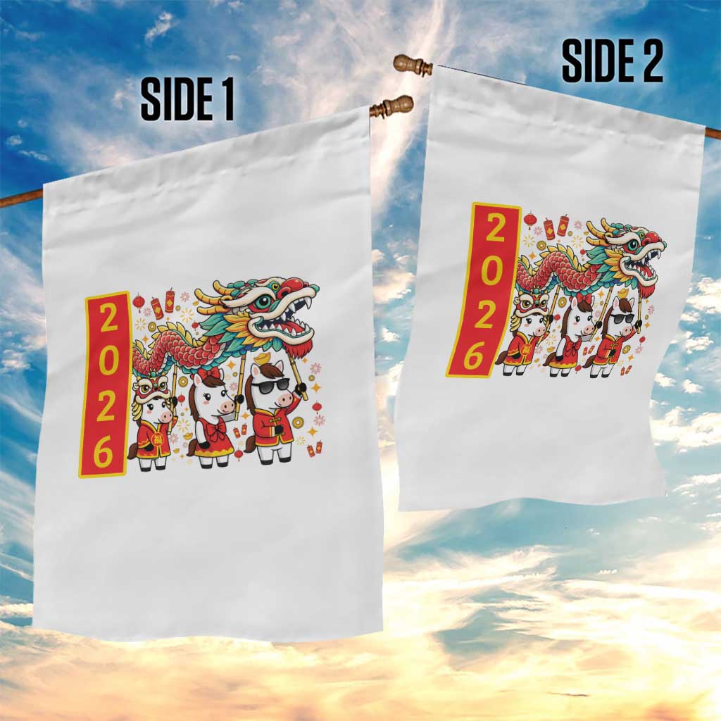 Cute Horse Dragon Dance Garden Flag Lunar New Year - Wonder Print Shop