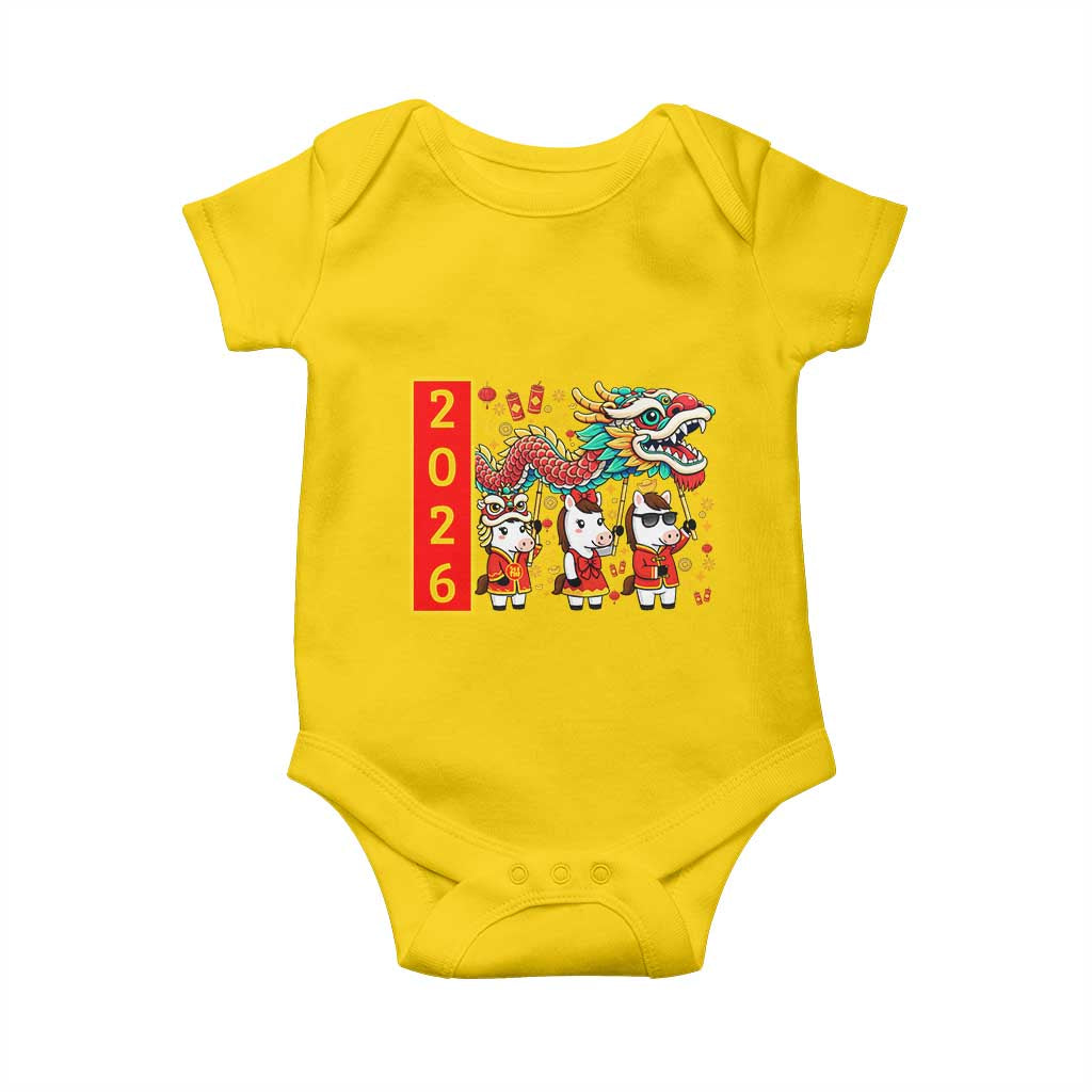 Cute Horse Dragon Dance Baby Onesie Lunar New Year - Wonder Print Shop