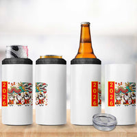 Cute Horse Dragon Dance 4 in 1 Can Cooler Tumbler Lunar New Year - Wonder Print Shop