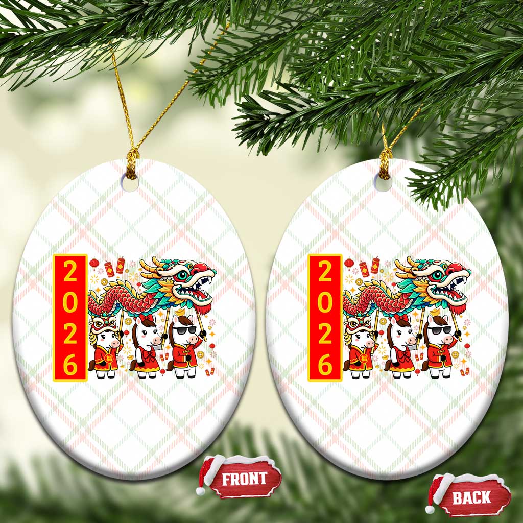 Cute Horse Dragon Dance Ceramic Ornament Lunar New Year - Wonder Print Shop