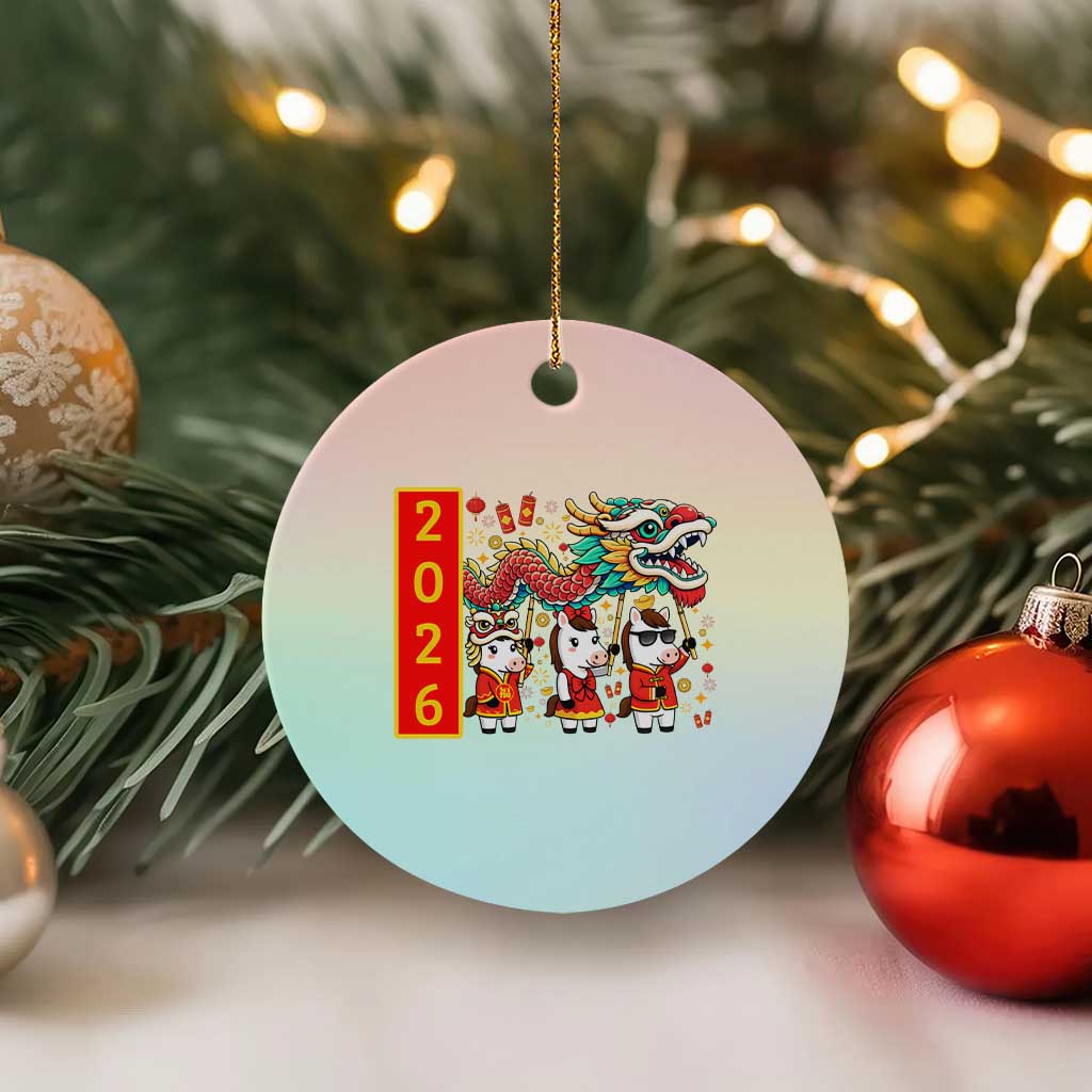 Cute Horse Dragon Dance Ceramic Ornament Lunar New Year - Wonder Print Shop