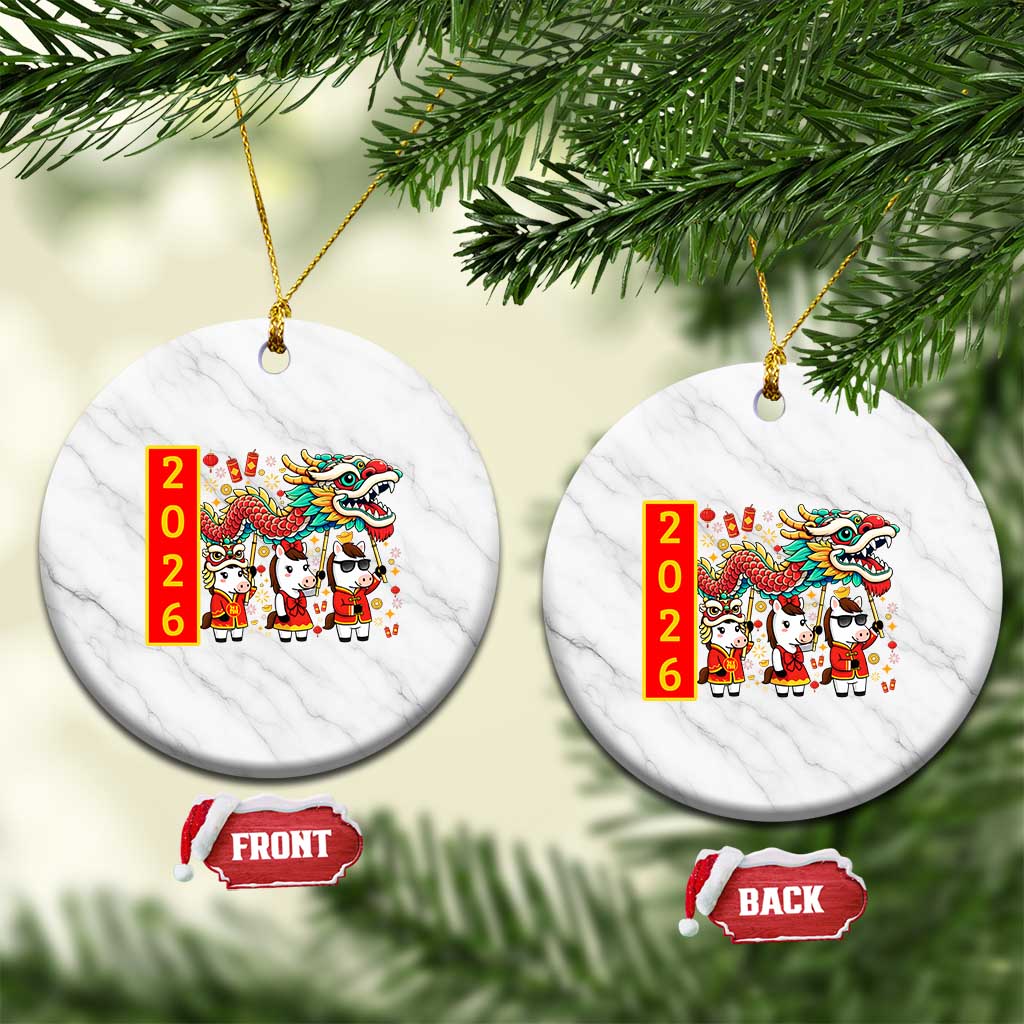 Cute Horse Dragon Dance Ceramic Ornament Lunar New Year - Wonder Print Shop