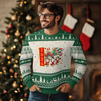 Cute Horse Dragon Dance Ugly Christmas Sweater Lunar New Year - Wonder Print Shop