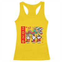 Cute Horse Dragon Dance Racerback Tank Top Lunar New Year - Wonder Print Shop