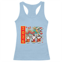 Cute Horse Dragon Dance Racerback Tank Top Lunar New Year - Wonder Print Shop