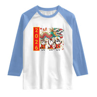 Cute Horse Dragon Dance Raglan Shirt Lunar New Year - Wonder Print Shop