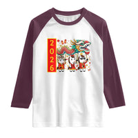 Cute Horse Dragon Dance Raglan Shirt Lunar New Year - Wonder Print Shop