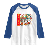 Cute Horse Dragon Dance Raglan Shirt Lunar New Year - Wonder Print Shop