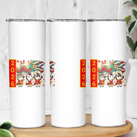 Cute Horse Dragon Dance Skinny Tumbler Lunar New Year - Wonder Print Shop