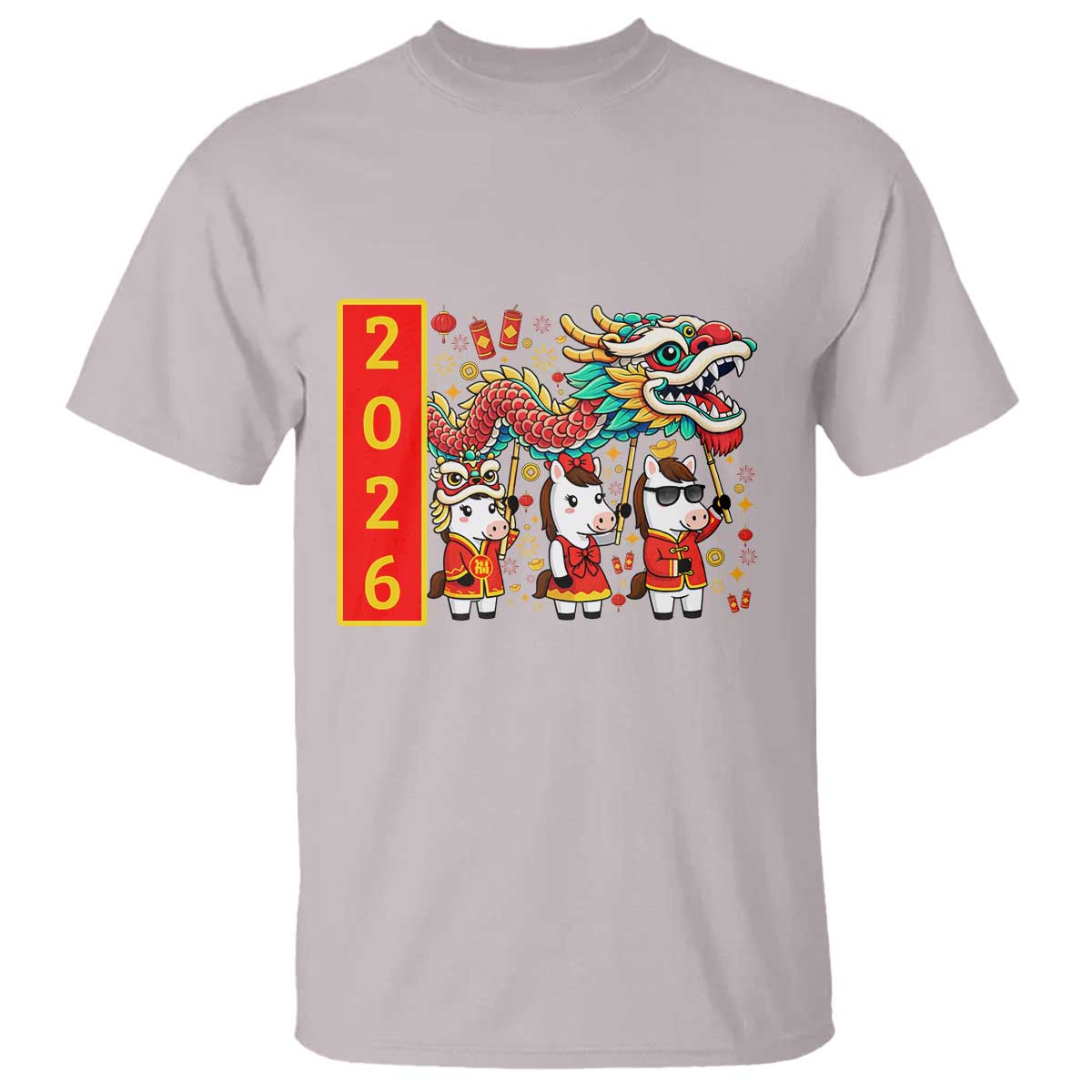 Cute Horse Dragon Dance T Shirt Lunar New Year - Wonder Print Shop