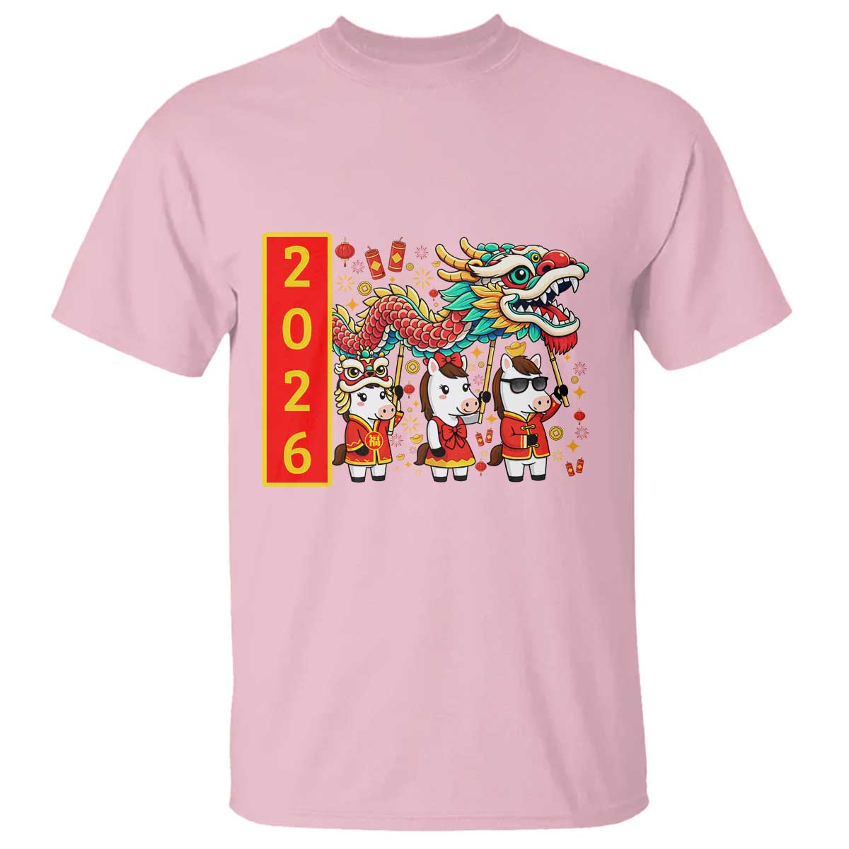 Cute Horse Dragon Dance T Shirt Lunar New Year - Wonder Print Shop