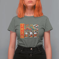 Cute Horse Dragon Dance T Shirt For Women Lunar New Year - Wonder Print Shop