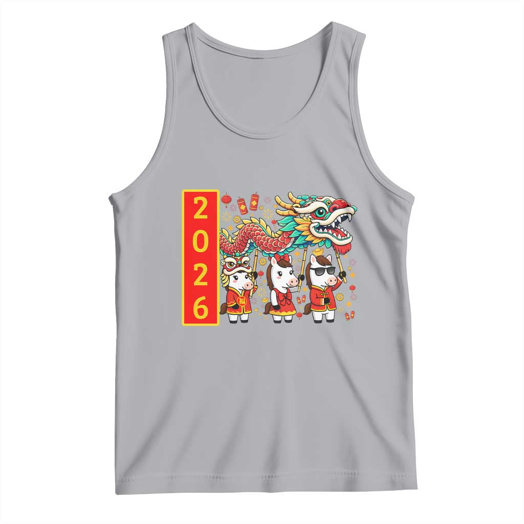 Cute Horse Dragon Dance Tank Top Lunar New Year - Wonder Print Shop