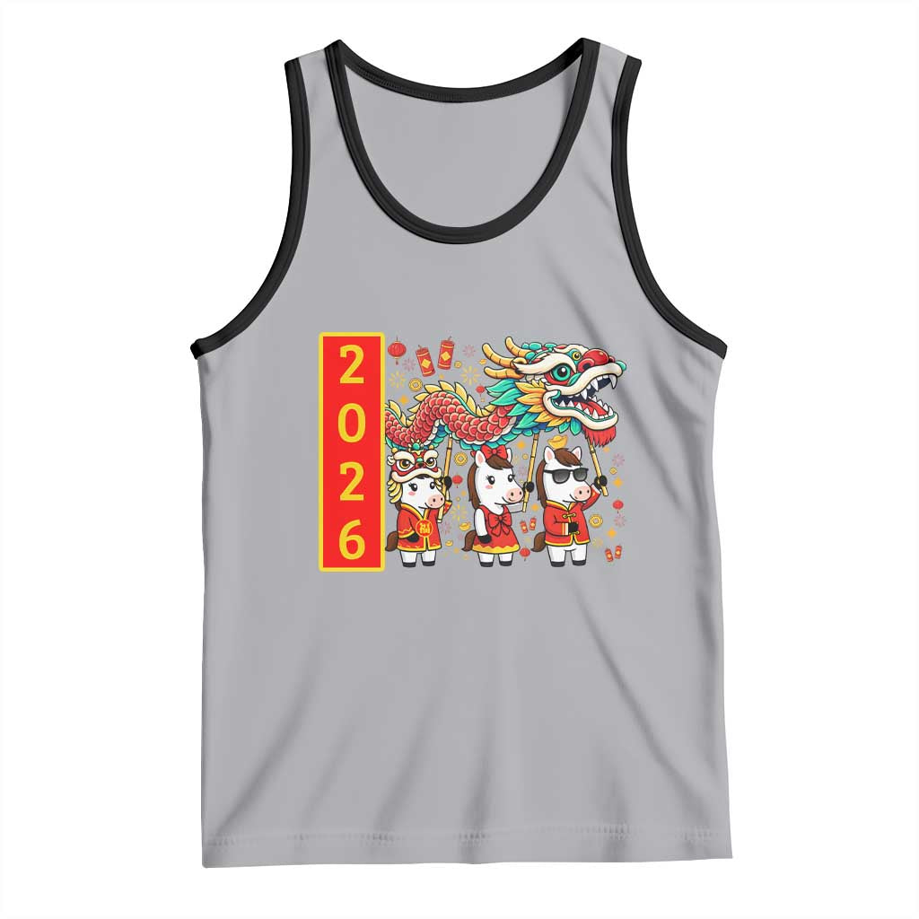 Cute Horse Dragon Dance Tank Top Lunar New Year - Wonder Print Shop