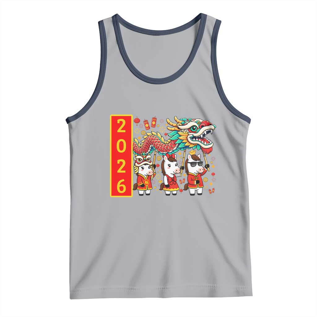 Cute Horse Dragon Dance Tank Top Lunar New Year - Wonder Print Shop