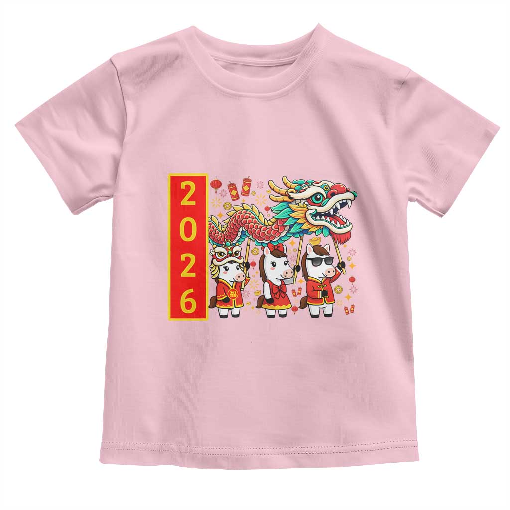 Cute Horse Dragon Dance Toddler T Shirt Lunar New Year - Wonder Print Shop