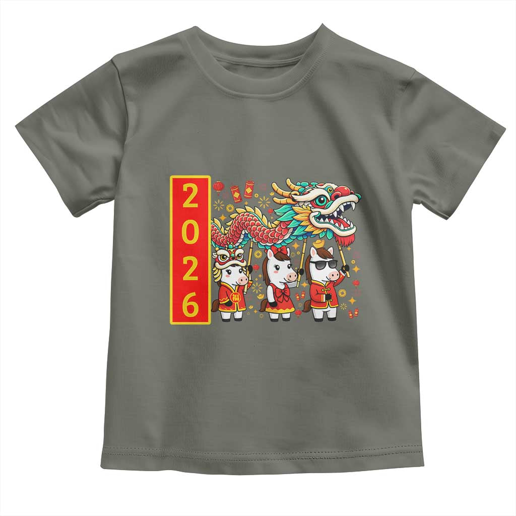 Cute Horse Dragon Dance Toddler T Shirt Lunar New Year - Wonder Print Shop