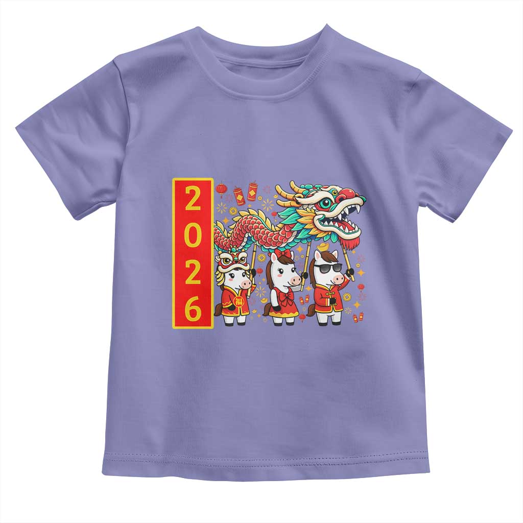 Cute Horse Dragon Dance Toddler T Shirt Lunar New Year - Wonder Print Shop