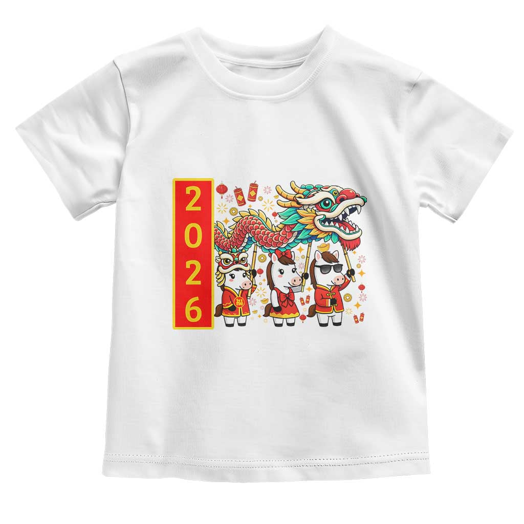 Cute Horse Dragon Dance Toddler T Shirt Lunar New Year - Wonder Print Shop