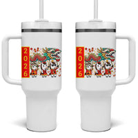 Cute Horse Dragon Dance Tumbler With Handle Lunar New Year - Wonder Print Shop