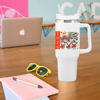 Cute Horse Dragon Dance Tumbler With Handle Lunar New Year - Wonder Print Shop