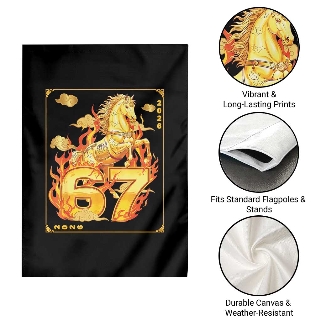 Funny Horse Six Seven Meme Garden Flag Happy Lunar New Year - Wonder Print Shop