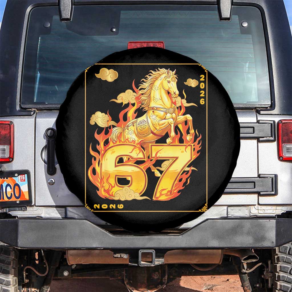 Funny Horse Six Seven Meme Spare Tire Cover Happy Lunar New Year - Wonder Print Shop