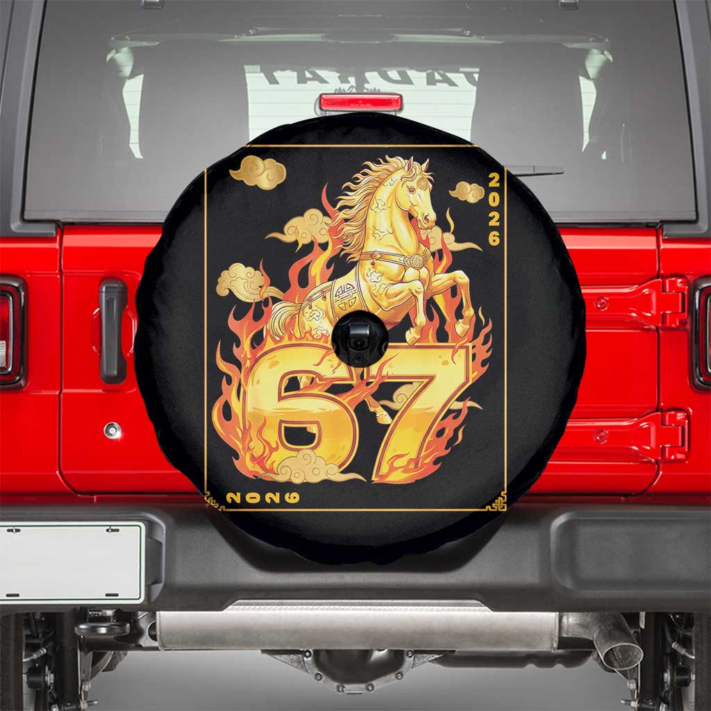Funny Horse Six Seven Meme Spare Tire Cover Happy Lunar New Year - Wonder Print Shop