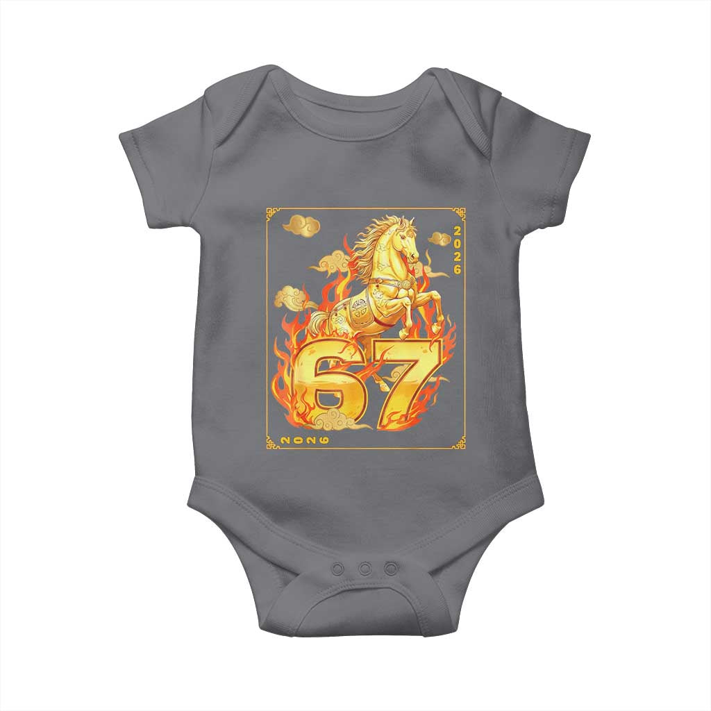 Funny Horse Six Seven Meme Baby Onesie Happy Lunar New Year - Wonder Print Shop