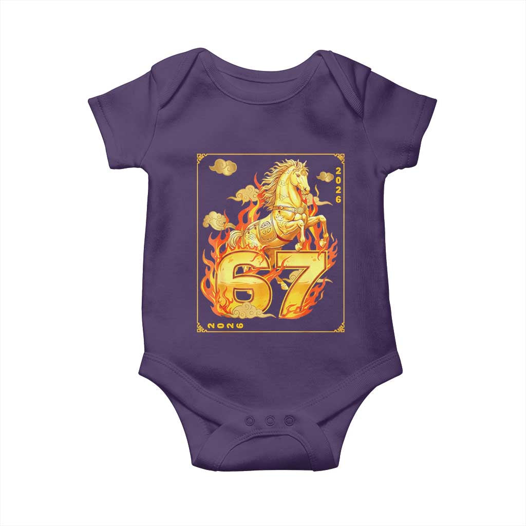 Funny Horse Six Seven Meme Baby Onesie Happy Lunar New Year - Wonder Print Shop