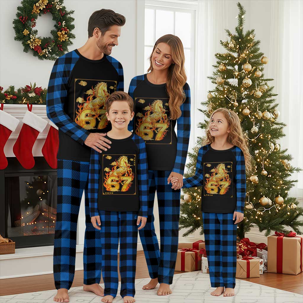 Funny Horse Six Seven Meme Plaid Pajama Set Happy Lunar New Year - Wonder Print Shop