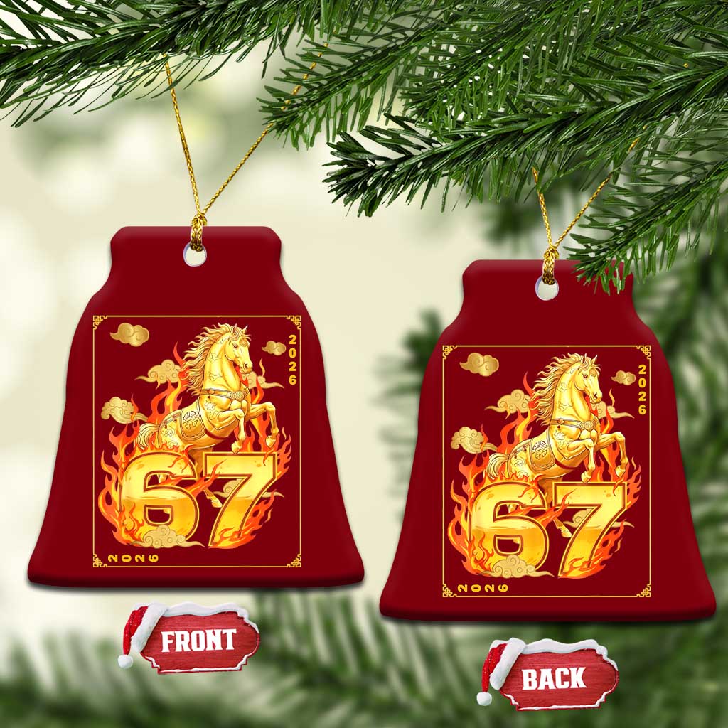 Funny Horse Six Seven Meme Ceramic Ornament Happy Lunar New Year - Wonder Print Shop
