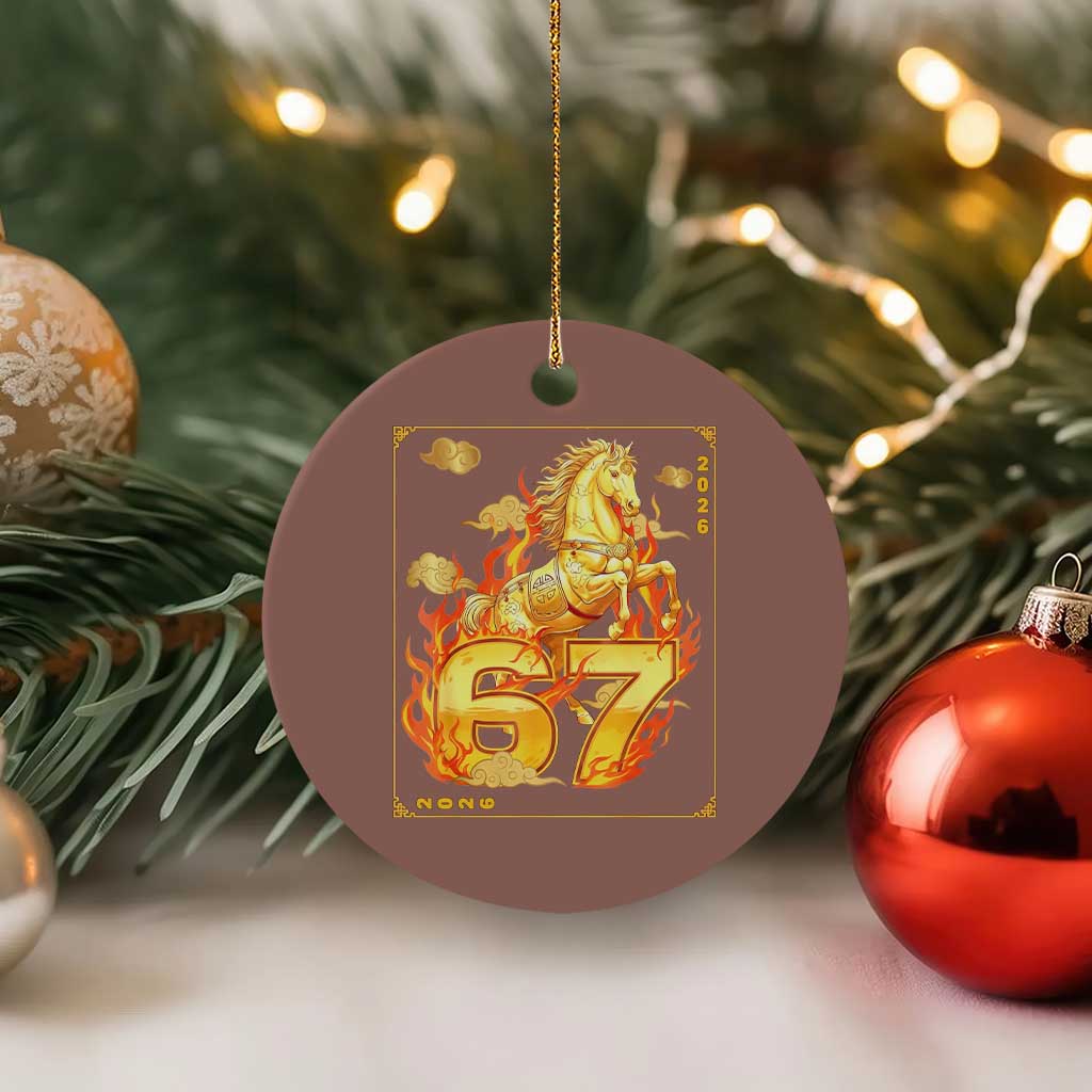 Funny Horse Six Seven Meme Ceramic Ornament Happy Lunar New Year - Wonder Print Shop