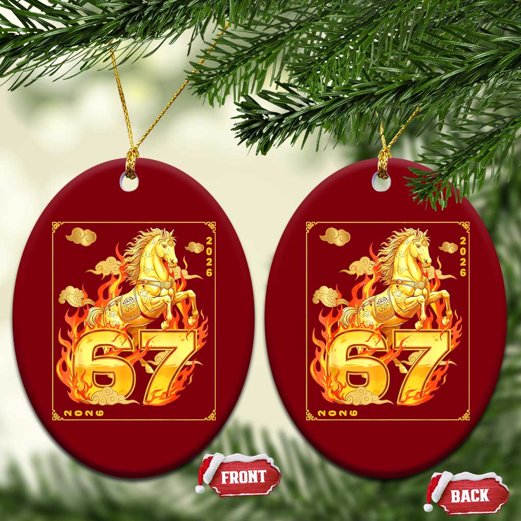 Funny Horse Six Seven Meme Ceramic Ornament Happy Lunar New Year - Wonder Print Shop