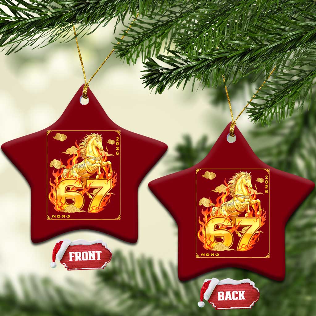 Funny Horse Six Seven Meme Ceramic Ornament Happy Lunar New Year - Wonder Print Shop