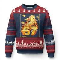 Funny Horse Six Seven Meme Ugly Christmas Sweater Happy Lunar New Year - Wonder Print Shop