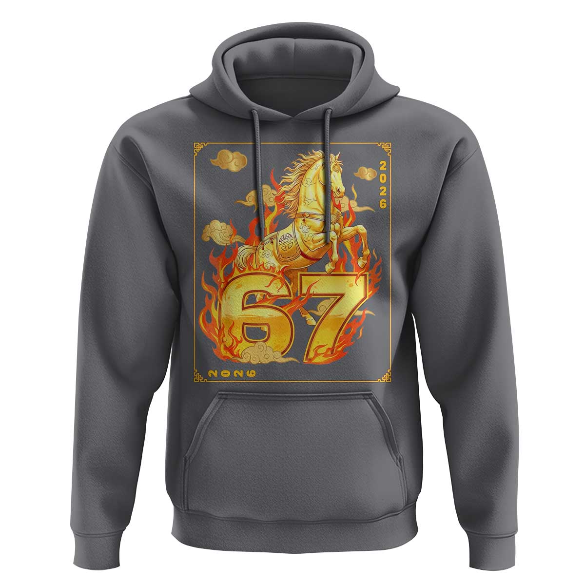 Funny Horse Six Seven Meme Hoodie Happy Lunar New Year - Wonder Print Shop