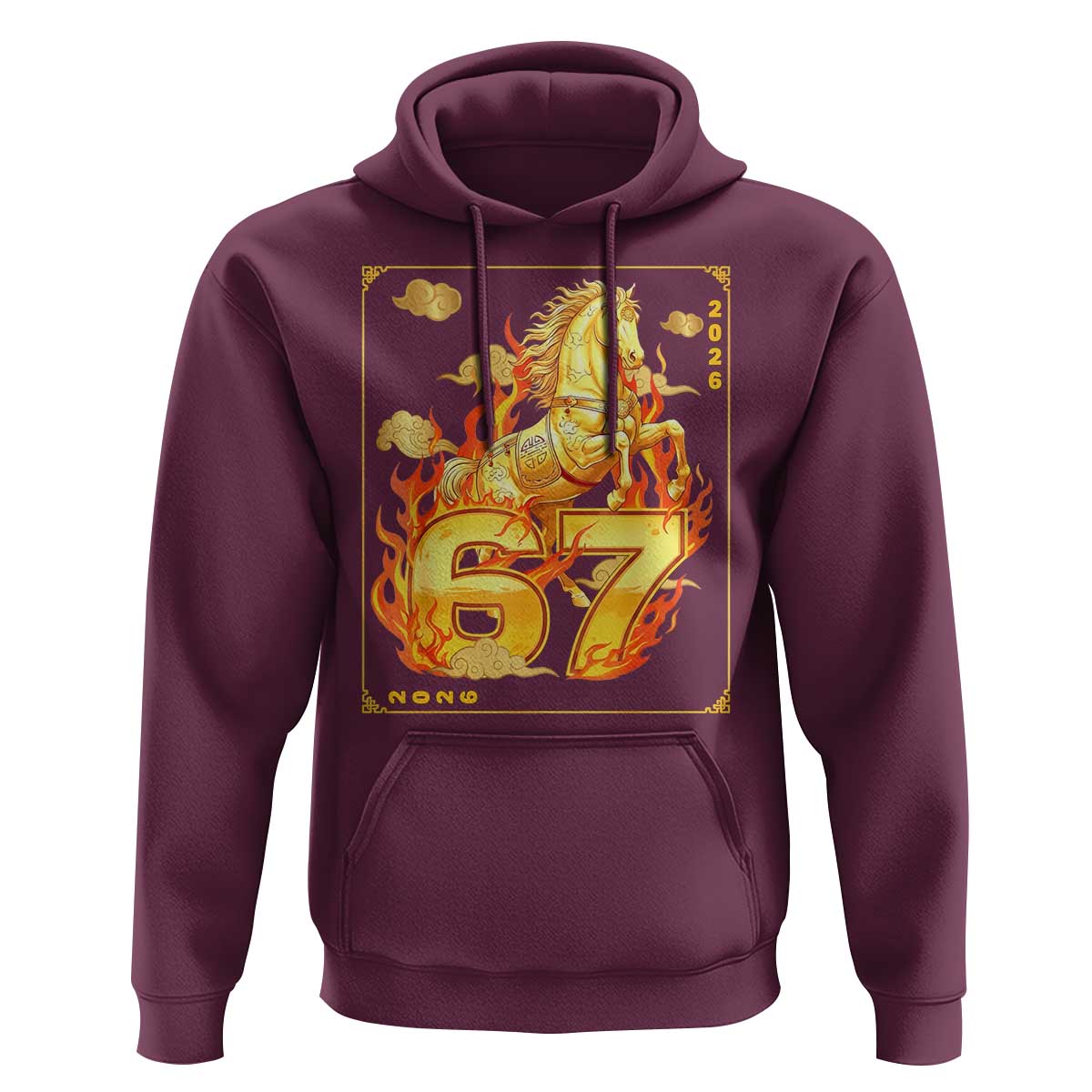 Funny Horse Six Seven Meme Hoodie Happy Lunar New Year - Wonder Print Shop