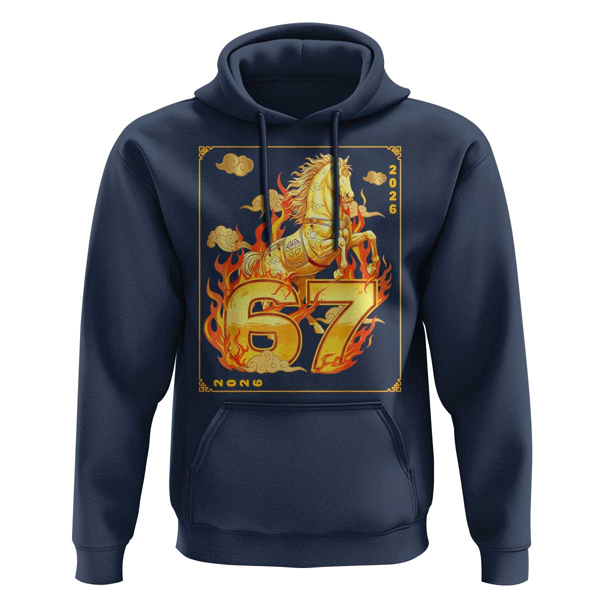 Funny Horse Six Seven Meme Hoodie Happy Lunar New Year - Wonder Print Shop