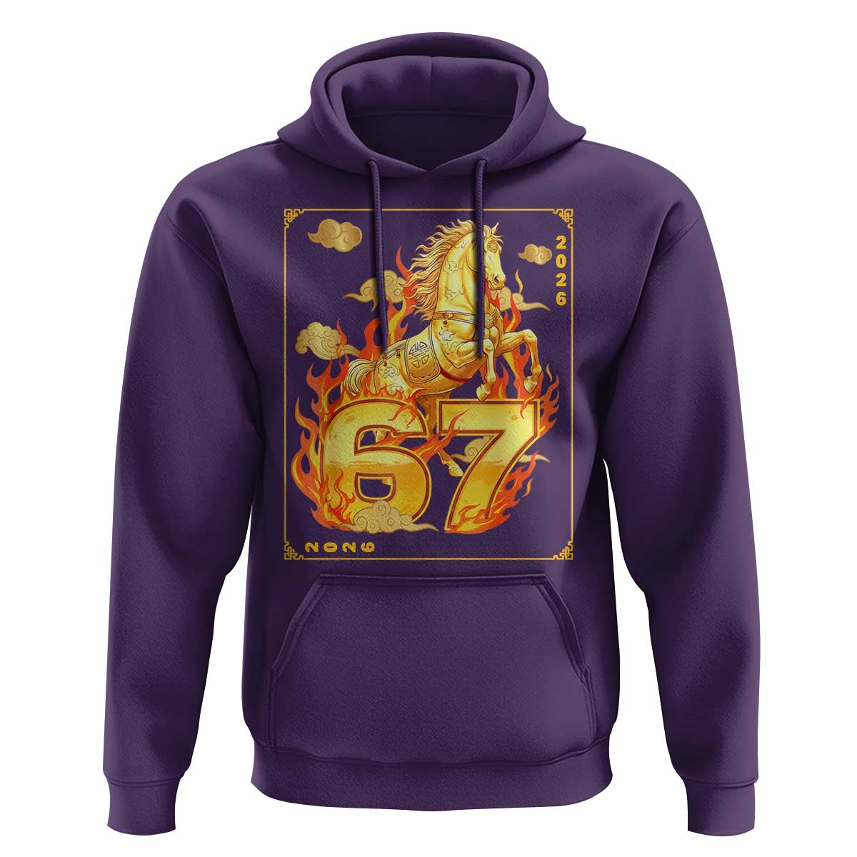 Funny Horse Six Seven Meme Hoodie Happy Lunar New Year - Wonder Print Shop