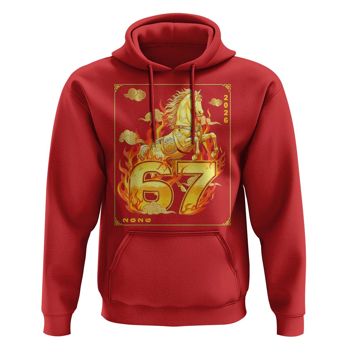 Funny Horse Six Seven Meme Hoodie Happy Lunar New Year - Wonder Print Shop
