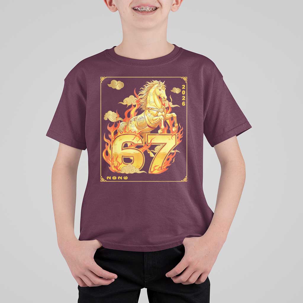 Funny Horse Six Seven Meme T Shirt For Kid Happy Lunar New Year - Wonder Print Shop